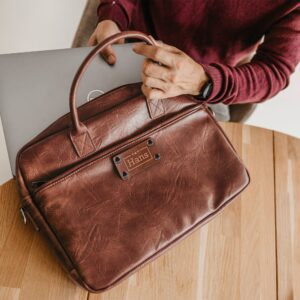 Personlig laptopveske i PU-skinn