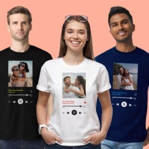 Personlig T-skjorte med eget foto & sang